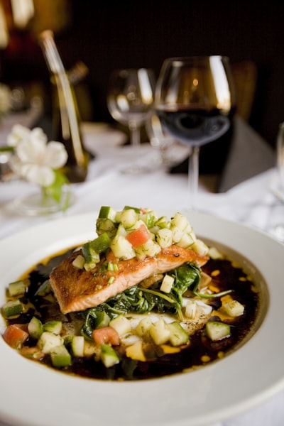 Grilled salmon plate